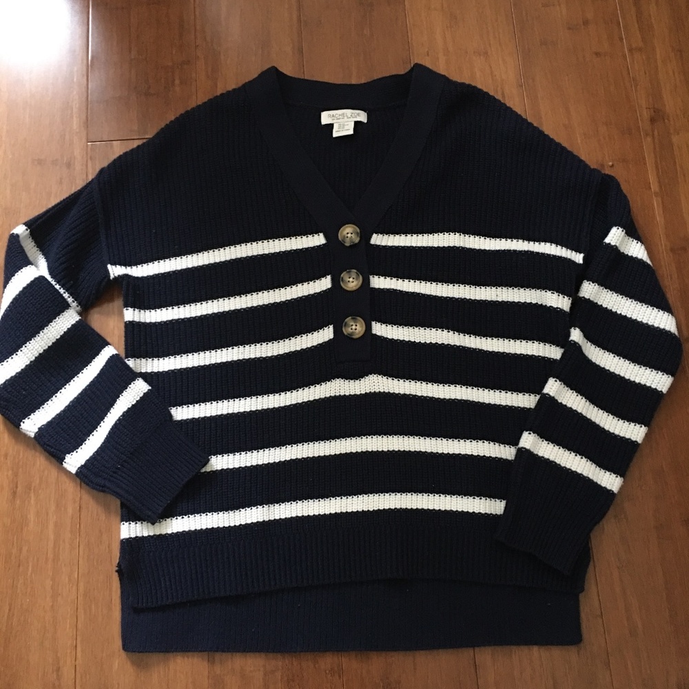 Rachel Zoe blue and white striped sweater XS